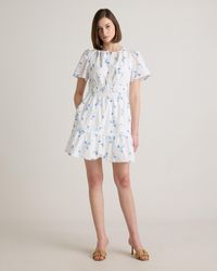 Quince - Poplin Tiered Mini Dress, Organic Cotton - Lyst