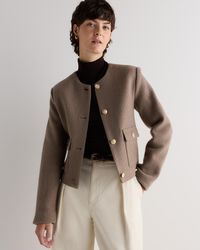 Quince - 100% Merino Wool Collarless Cropped Jacket - Lyst