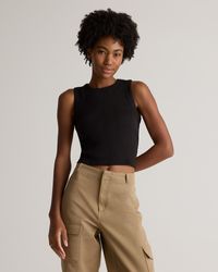 Quince - Micro-Rib Cropped Cutaway Tank Top, Organic Cotton - Lyst