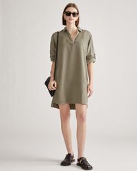 Quince - Vintage Wash Tencel Roll Sleeve Tunic Dress - Lyst