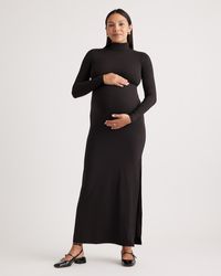 Quince - Recycled Knit Maternity Mock Neck Maxi Dress, Recycled Polyester - Lyst