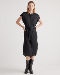 Quince - Washable Stretch Silk Midi Shirt Dress, Mulberry Silk - Lyst