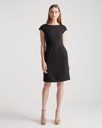 Quince - Ultra-Stretch Ponte Cap Sleeve Dress, Rayon - Lyst