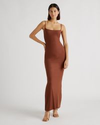Quince - Tencel Rib Knit Maxi Slip Dress, Cotton/Modal - Lyst