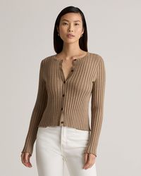 Quince - Eco-Knit Cropped Rib Cardigan - Lyst