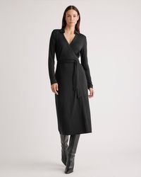 Quince - 100% Silk Jersey Midi Wrap Dress - Lyst