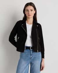 Quince - 100% Suede Biker Jacket, Leather - Lyst