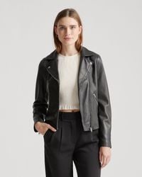 Quince - 100% Washed Leather Biker Jacket - Lyst