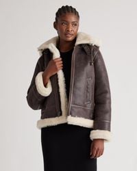 Quince - 100% Shearling Cold Weather Bomber Jacket, Leather - Lyst