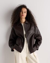 Quince - Oversized Bomber Jacket, Leather - Lyst