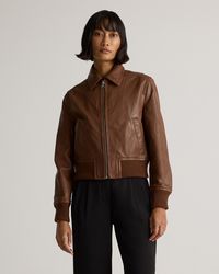 Quince - 100% Washed Leather Bomber Jacket - Lyst