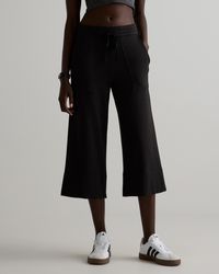 Quince - Supersoft Fleece Cropped Wide Leg Pants, Lenzing Modal - Lyst