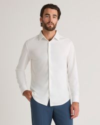 Quince - Commuter Stretch Pique Long Sleeve Button Down, 100% Polyester - Lyst