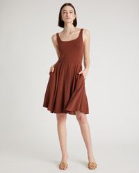 Quince - Tencel Jersey Fit & Flare Mini Dress - Lyst