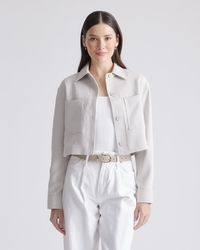 Quince - Stretch Crepe Cropped Jacket, Recycled Polyester Spandex - Lyst