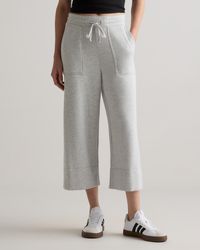 Quince - Supersoft Fleece Cropped Wide Leg Pants, Lenzing Modal - Lyst