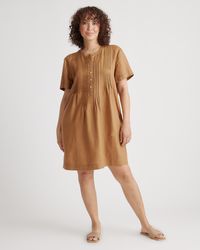 Quince - 100% European Linen Short Sleeve Swing Dress - Lyst