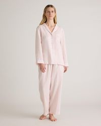 Quince - 100% European Linen Long Sleeve Pajama Set With Piping - Lyst
