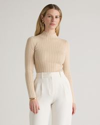 Quince - Cotton Cashmere Ribbed Turtleneck Bodysuit, Organic Cotton - Lyst