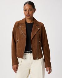 Quince - 100% Suede Biker Jacket, Leather - Lyst