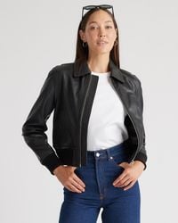 Quince - 100% Washed Leather Bomber Jacket - Lyst