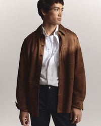 Quince - 100% Suede Overshirt, Suede Leather - Lyst
