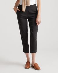 Quince - Stretch Crepe Pleated Ankle Pants, Recycled Polyester / Spandex - Lyst