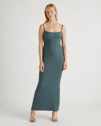 Quince - Tencel Rib Knit Maxi Slip Dress, Cotton/Modal - Lyst