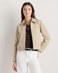 Quince - 100% Suede Cropped Zip-Front Jacket, Suede Leather - Lyst