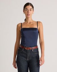Quince - Square Neck Tank Top, Mulberry Silk - Lyst