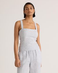 Quince - 100% European Linen Fitted Tank Top - Lyst