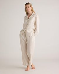 Quince - 100% European Linen Long Sleeve Pajama Set With Piping - Lyst