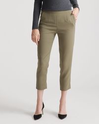Quince - Stretch Crepe Pleated Ankle Pants, Recycled Polyester / Spandex - Lyst