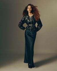 Quince - Collarless Cropped Bubble Hem Jacket, Leather - Lyst