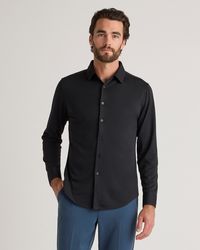 Quince - Commuter Stretch Pique Long Sleeve Button Down, 100% Polyester - Lyst