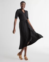 Quince - Tencel Jersey Midi Wrap Dress - Lyst