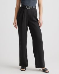 Quince - Stretch Crepe Pleated Wide Leg Pants, Recycled Polyester - Lyst