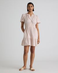 Quince - Poplin Tiered Mini Dress, Organic Cotton - Lyst