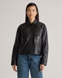 Quince - Cropped Jacket, Leather - Lyst