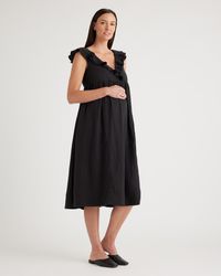 Quince - Gauze Maternity Ruffle Front Dress, Organic Cotton - Lyst