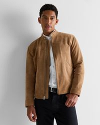 Quince - 100% Suede Café Racer Jacket, Leather - Lyst