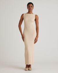 Quince - Cotton Cashmere Ribbed Sleeveless Midi Dress - Lyst