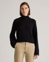 Quince - Australian Merino Wool Cropped Mock Neck Sweater - Lyst