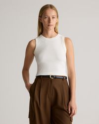 Quince - Micro-Rib Cropped Cutaway Tank Top, Organic Cotton - Lyst