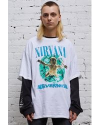 RATT Nirvana Nevermind Album Cover Oversized T Shirt - White