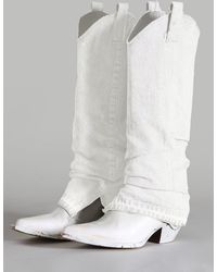 RATT Mid Cowboy Boot With Sleeve - White