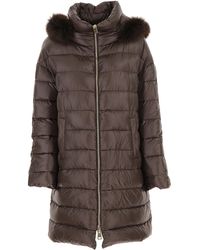 Herno Abrigo de Plumas para Mujer - Marrón