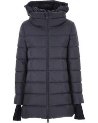 Herno Abrigo de Plumas para Mujer - Azul
