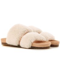 tory burch fur slippers