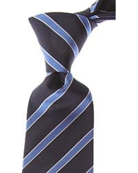 VERSACE Black /& Blue Tile Silk Tie